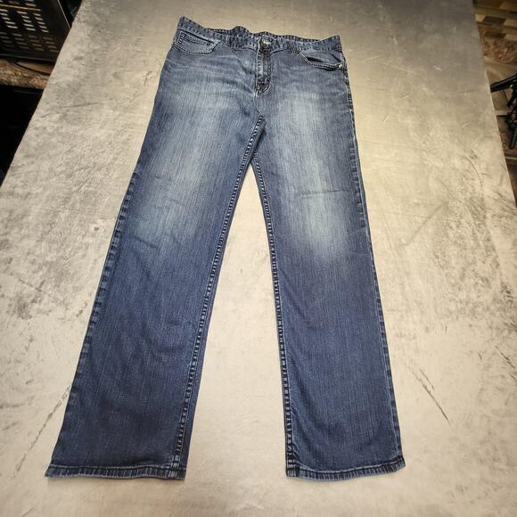 Calvin Klein Jeans Mens 38x31 Blue Straight Leg Stretch Denim Classic Pants - Picture 1 of 9